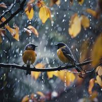 Binaural Harmony: Soothing Rain and Nature Birds