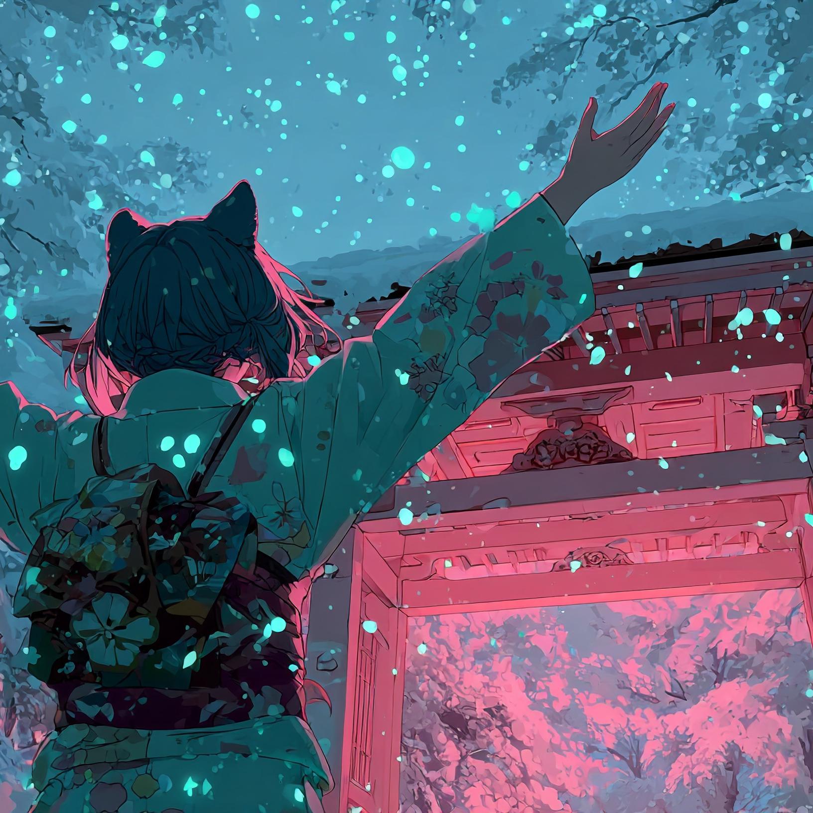 電脳神社の雪遊び