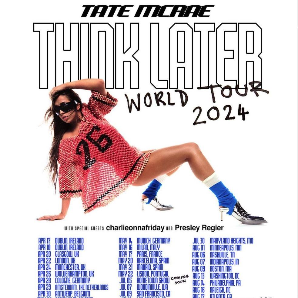 Tate McRae 塔妹｜演唱会歌单2024