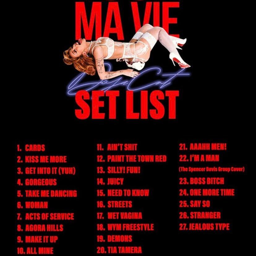 Doja Cat｜演唱会歌单2025-2026