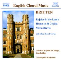 BRITTEN: Rejoice in the Lamb / Hymn to St. Cecilia / Missa Brevis, Op. 63