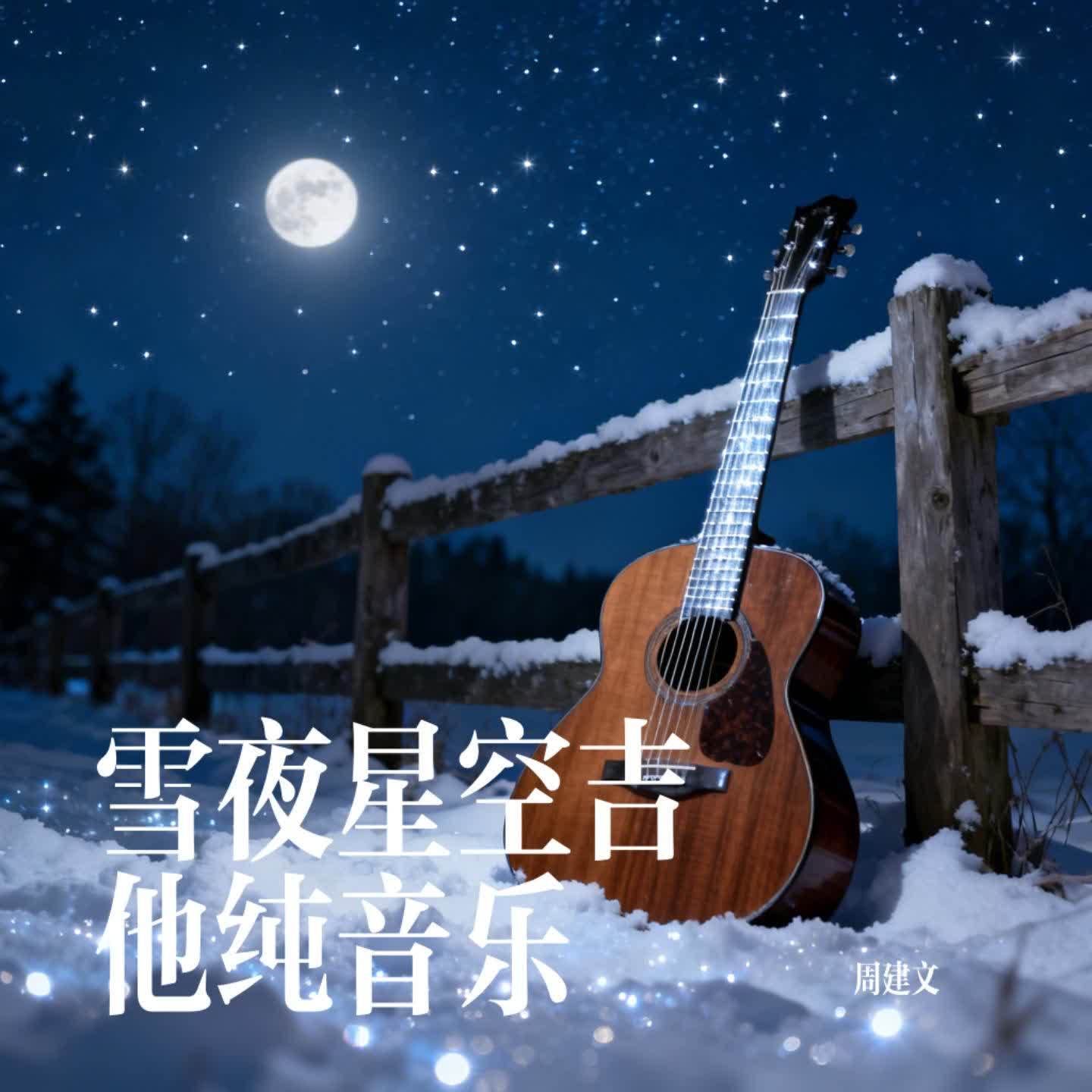 雪夜星空吉他纯音乐封面