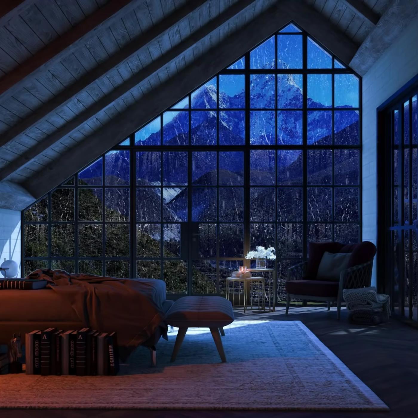 Cozy Room (Rain on Window & Gentle Wind for Sleeping, Relaxing, Insomnia)