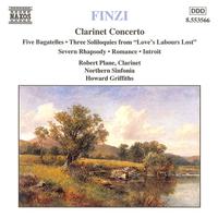 FINZI, G.: Clarinet Concerto / 5 Bagatelles / 3 Soliloquies / Romance (Plane, Northern Sinfonia, Griffiths)