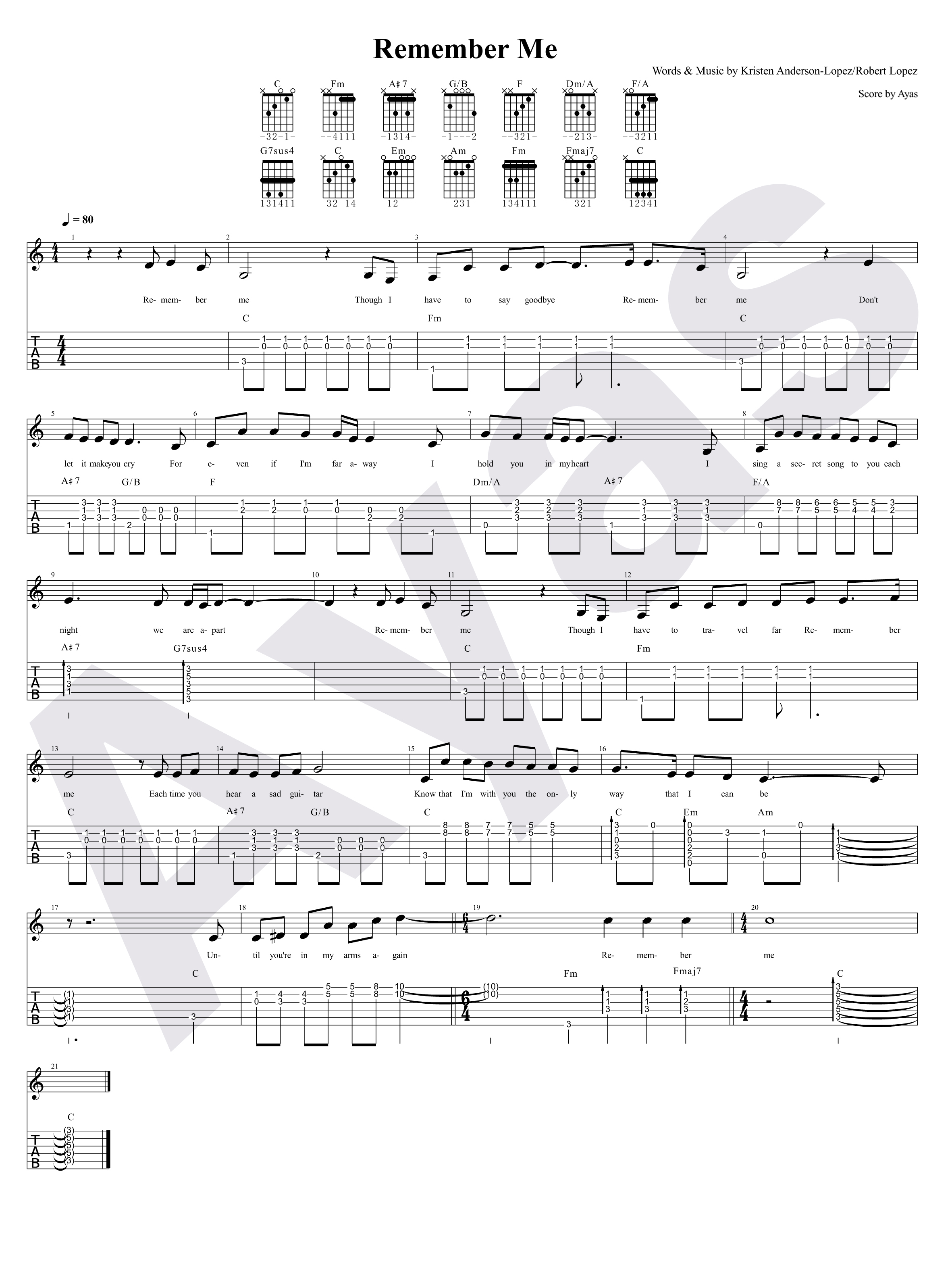 寻梦圆吉他曲谱_寻梦环游记吉他图片(3)