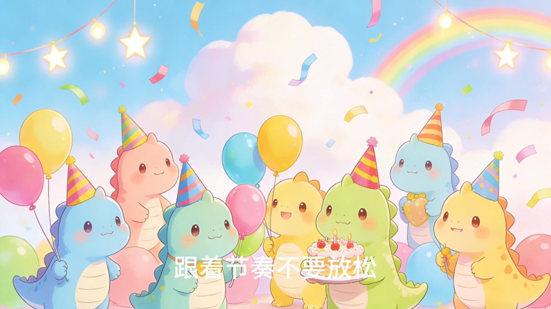 萌趣恐龙派对封面