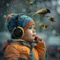 Feathered Lullabies: Rain’s Binaural Melodies for Babies - 92 96 Hz