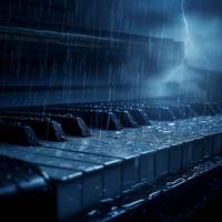 Soothing music for sleep rain and thunder piano