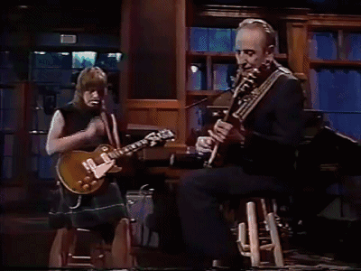 吉他手和电吉他祖师爷 les paul 飚过琴