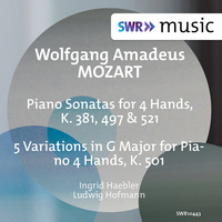 MOZART, W.A.: Sonatas for Piano 4 Hands, K. 381, 497 and 521 / 5 Variations in G Major for Piano Duet (Haebler, Hoffmann) (1956)