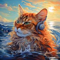 Cat Symphony in Thunder: Melodic Beats