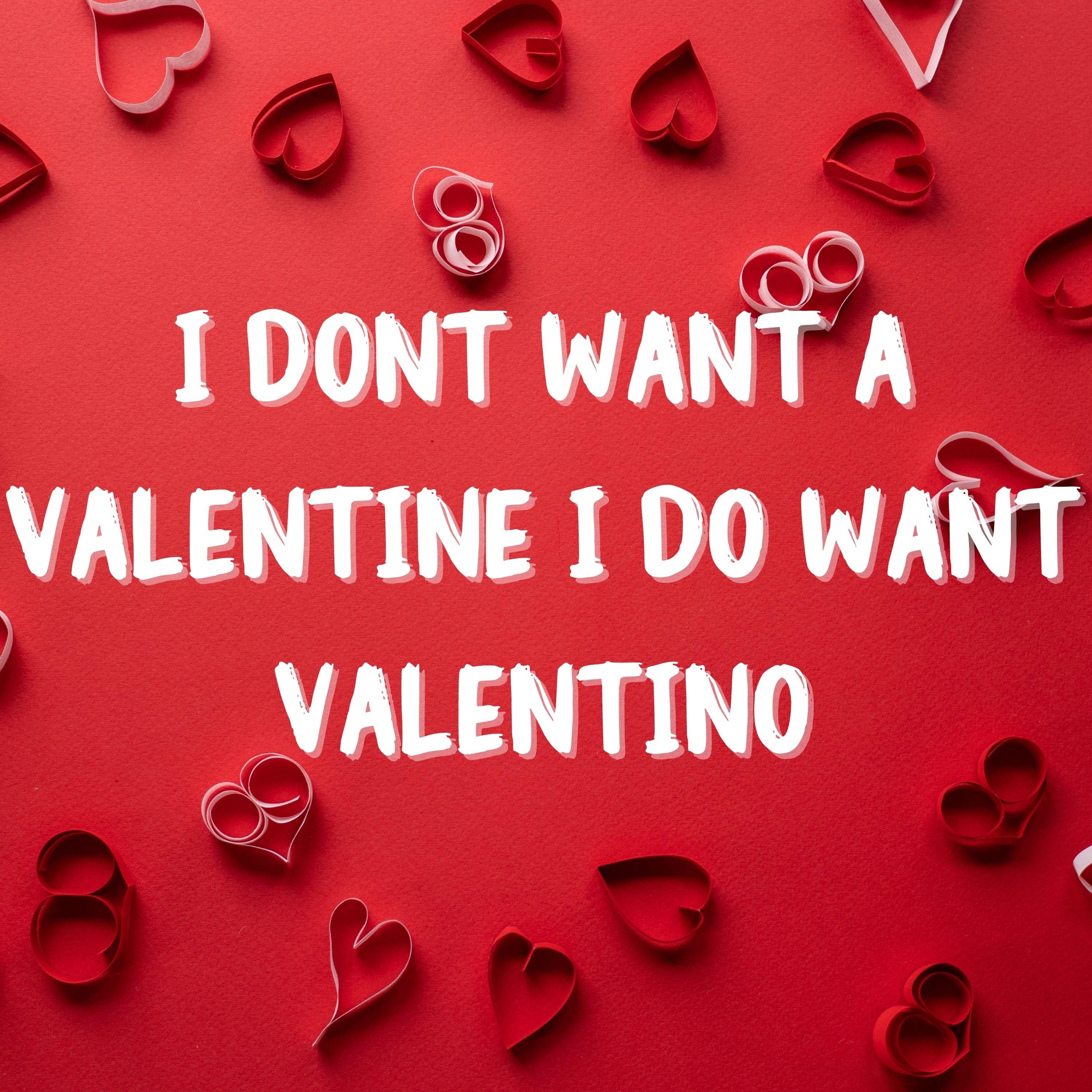 I Dont Want a Valentine I Do Want Valentino