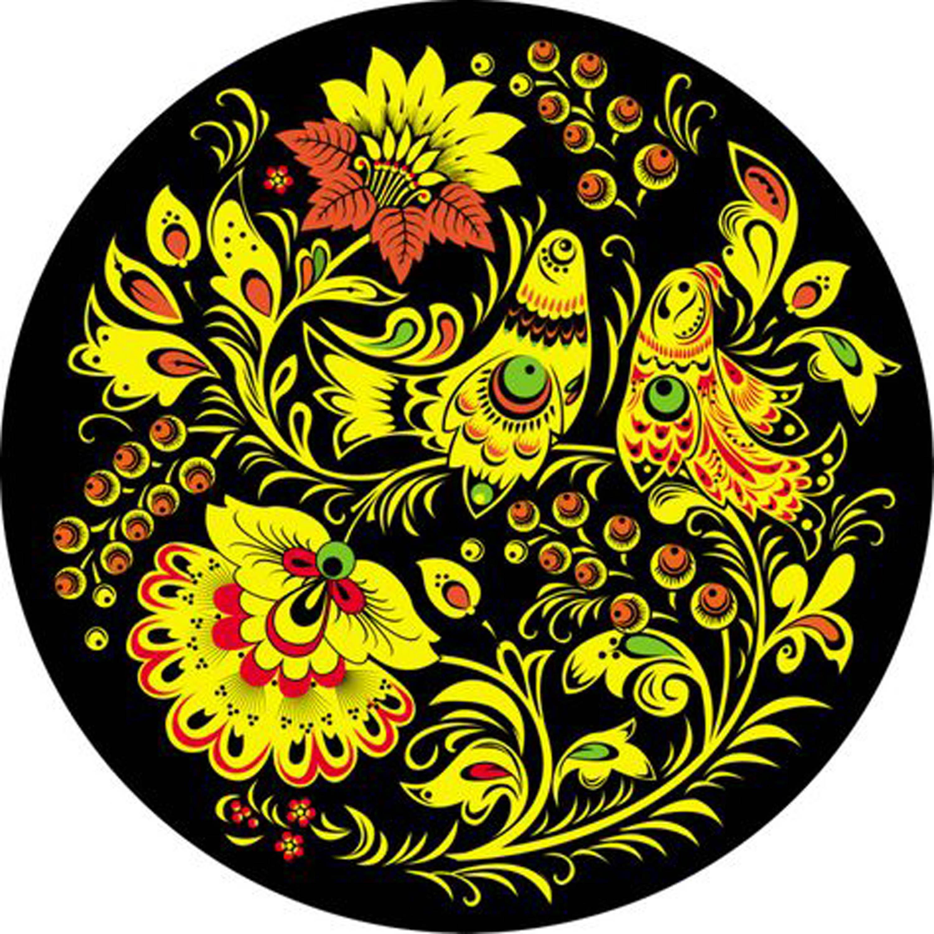 Хохломская верховая роспись цветы