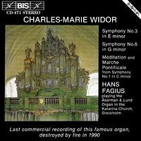 WIDOR: Organ Symphonies Nos. 1, 3 and 6