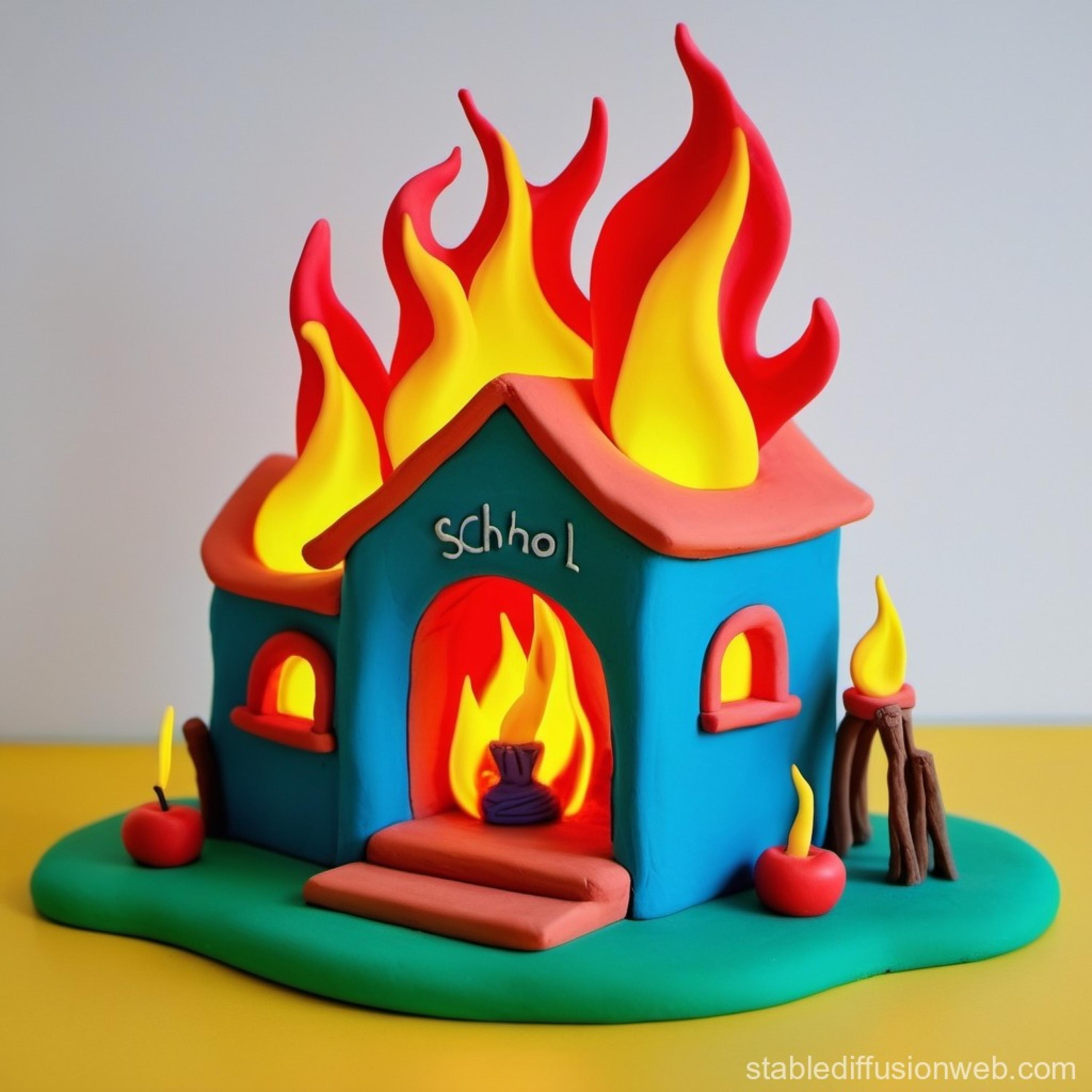 Skolan står i lågor