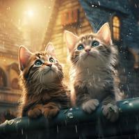 Feline Rain Sleepy Symphony: Music For Stress Relief