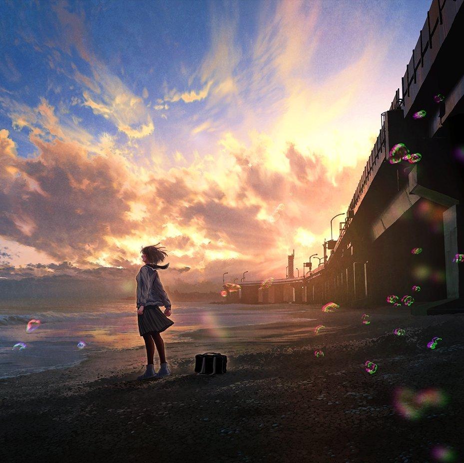 【日系】落日沉溺于橘色的海