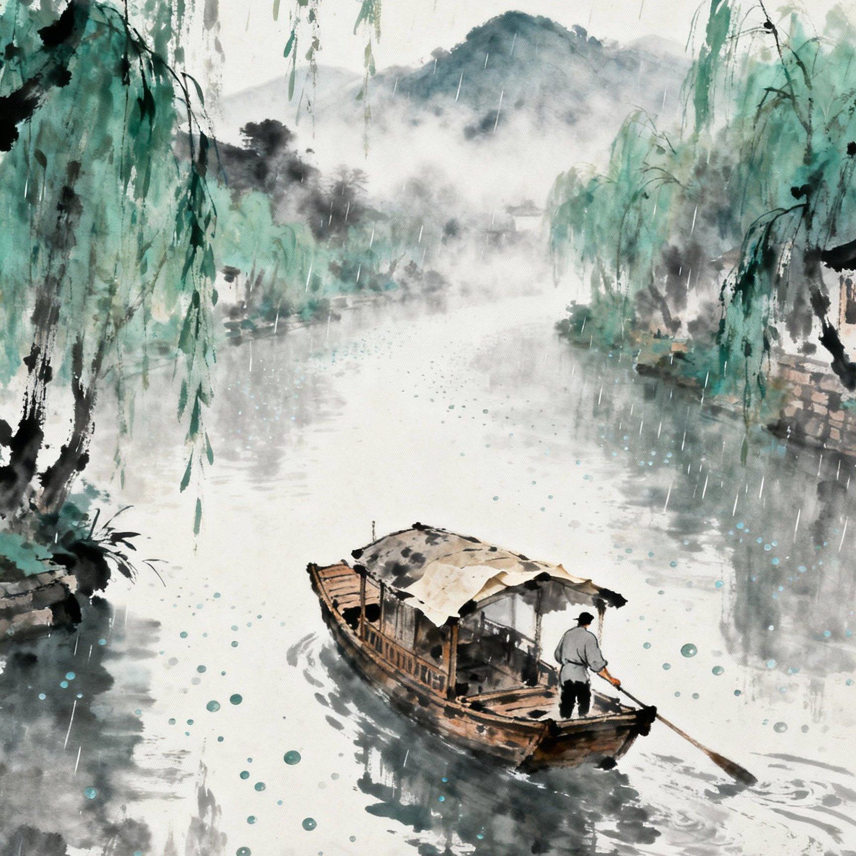 烟雨行舟游江南封面