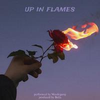 up in flames