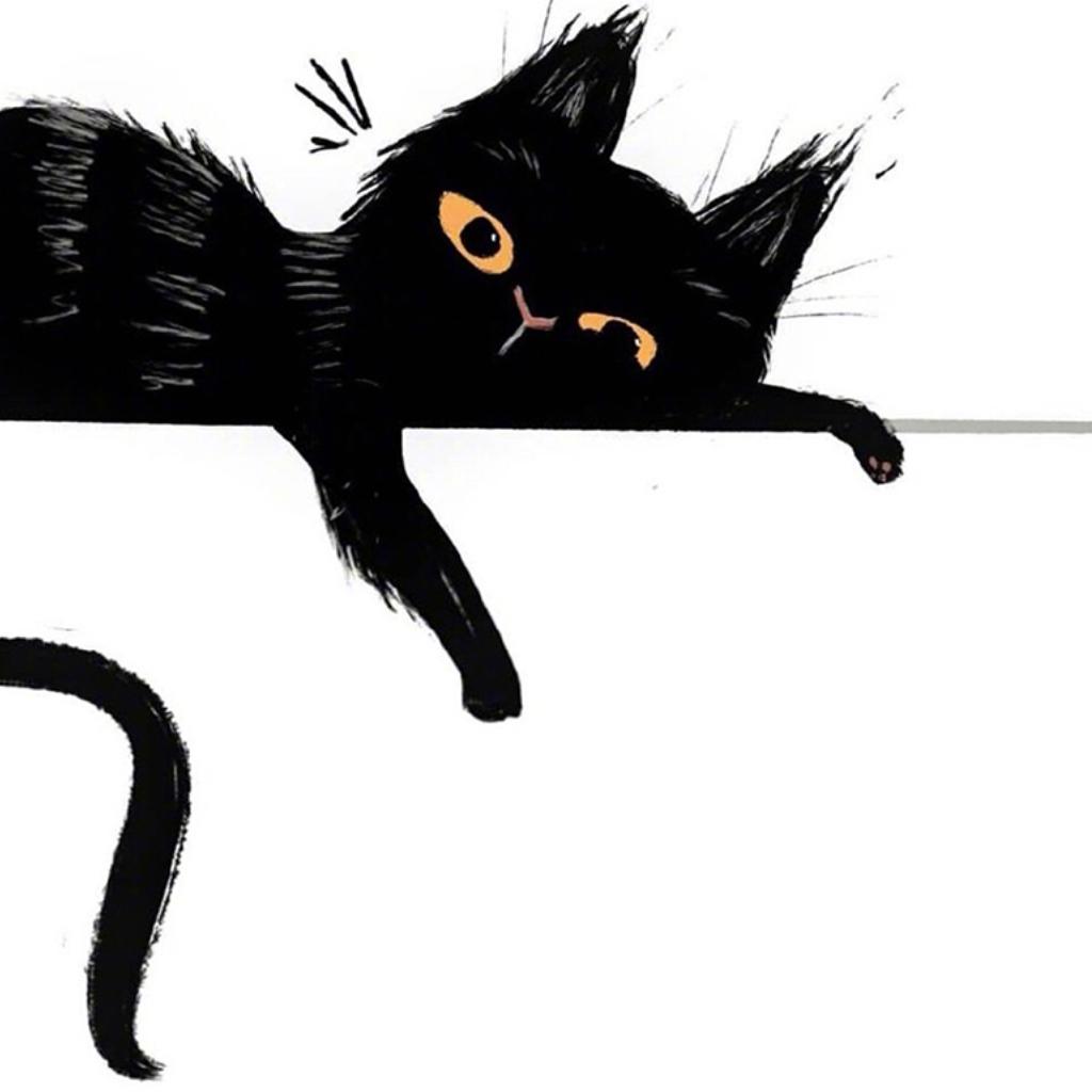 черные кошки картинки нарисованные