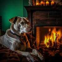 Dog's Cozy Firelight: Ballad of Peaceful Bonding