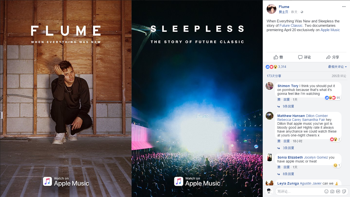 《skin》中的单曲"when everything was new",右边的则为flume在5年前