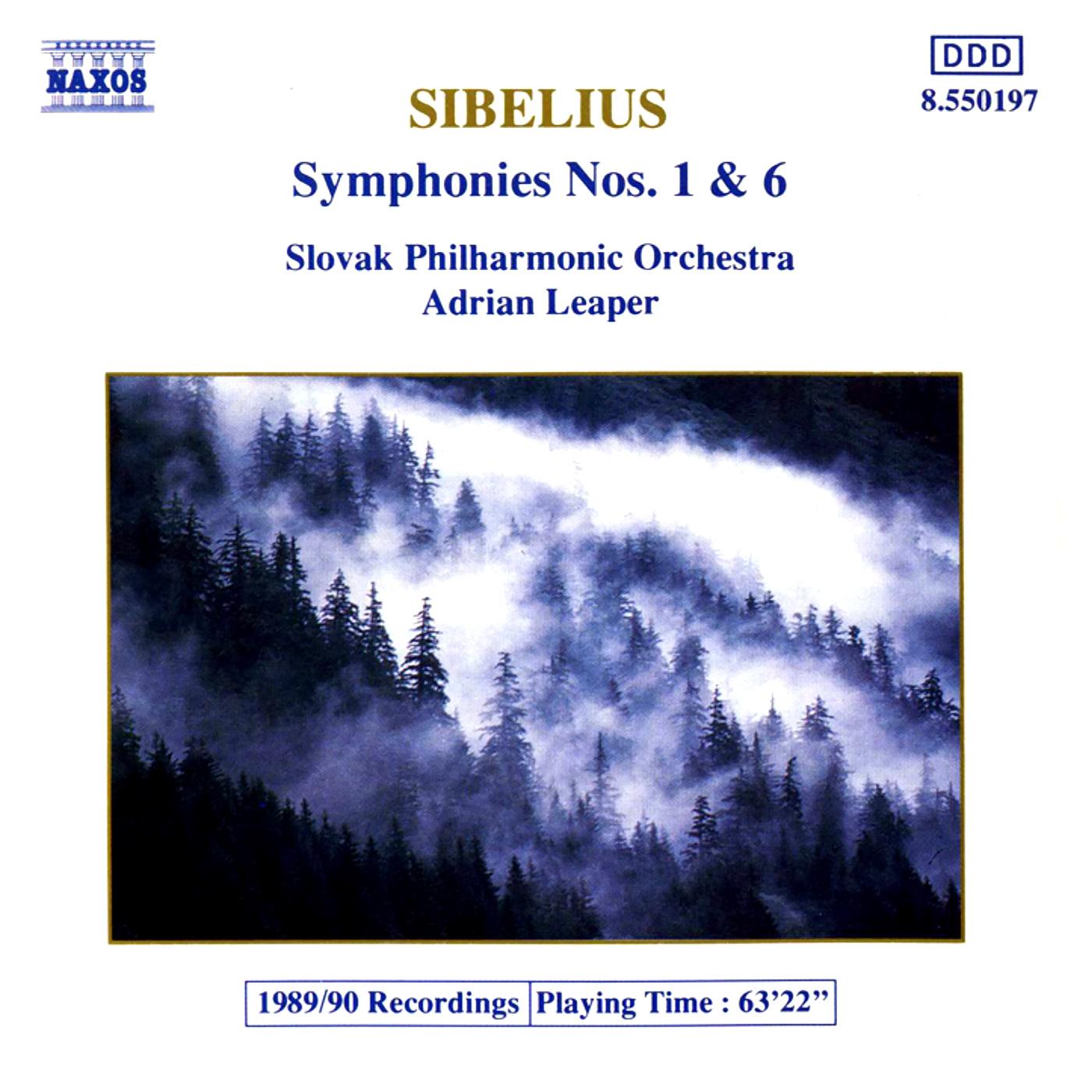 SIBELIUS: Symphonies Nos. 1 and 6