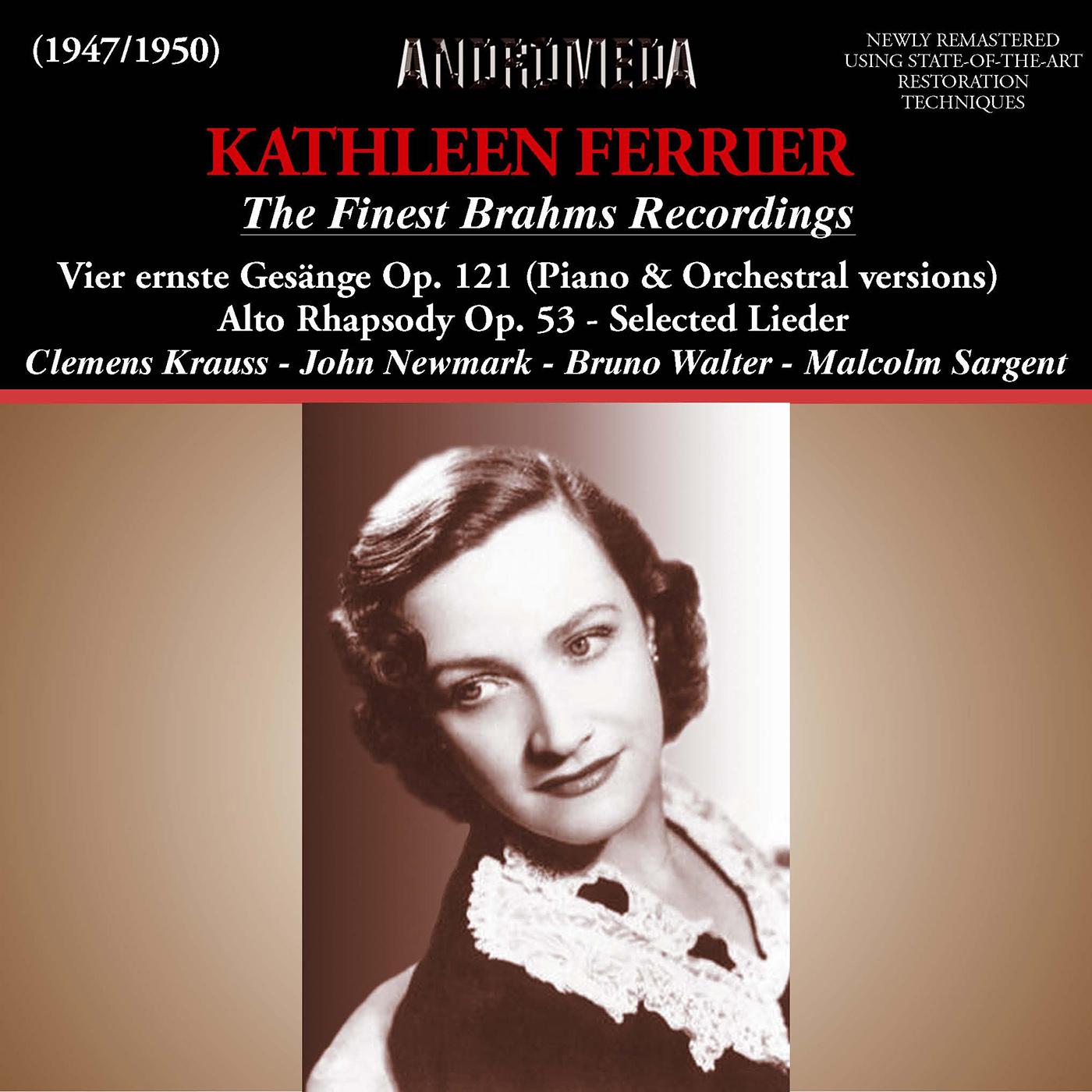 BRAHMS, J.: Vocal Music (The Finest Brahms Recordings) (Ferrier) (1947-1950)