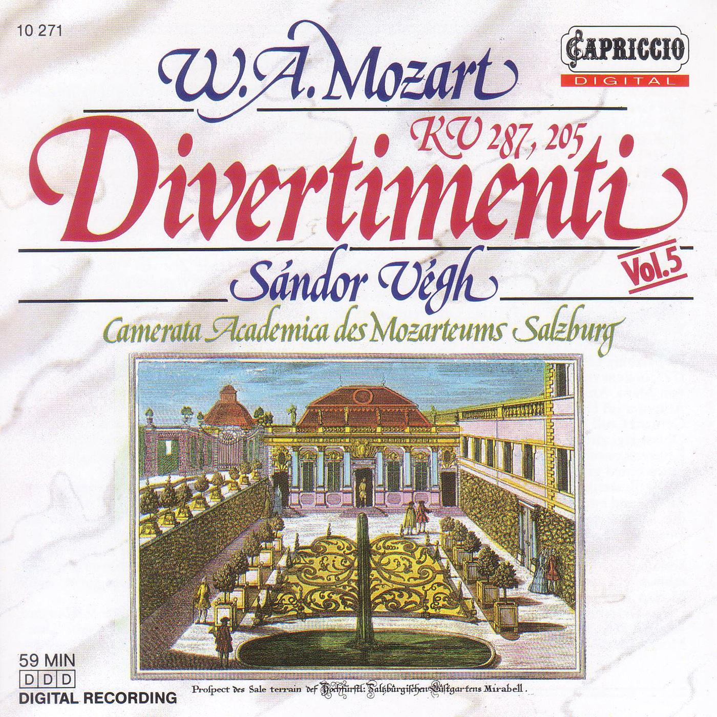 MOZART, W.A.: Divertimenti K. 205 and 287 (Camerata Salzburg, Vegh)