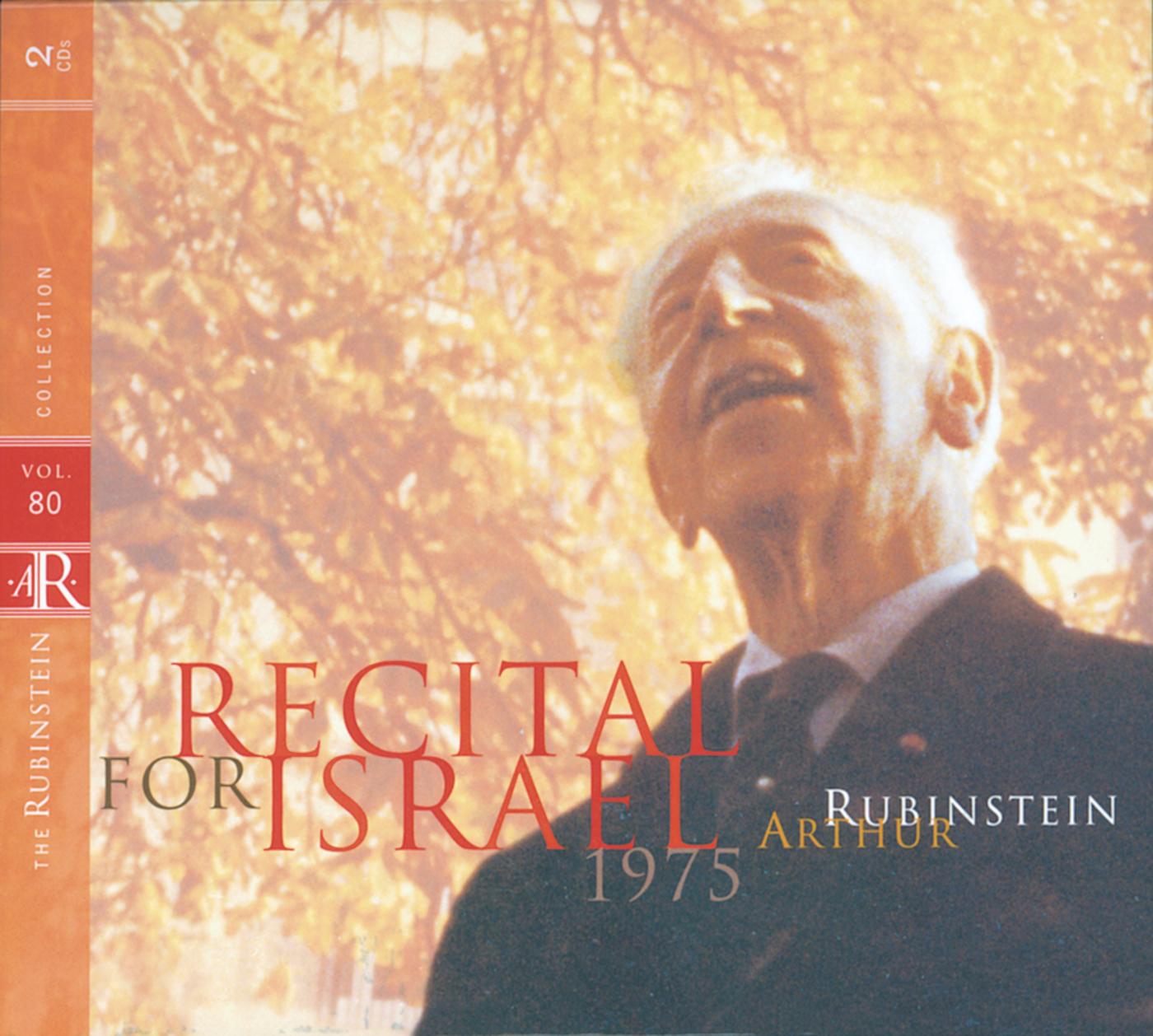 Rubinstein Collection, Vol. 80: Recital for Israel: Beethoven, Schumann, Debussy, Chopin, Mendelssohn