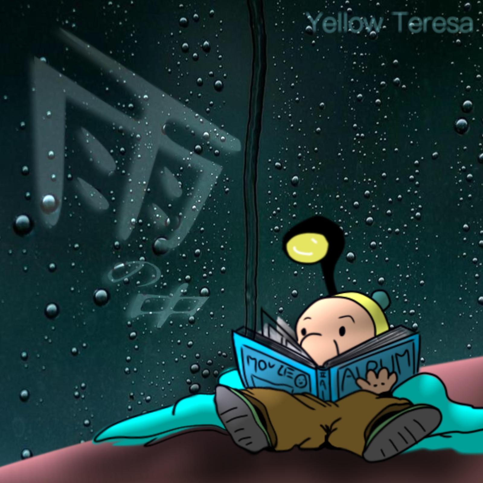 雨の中