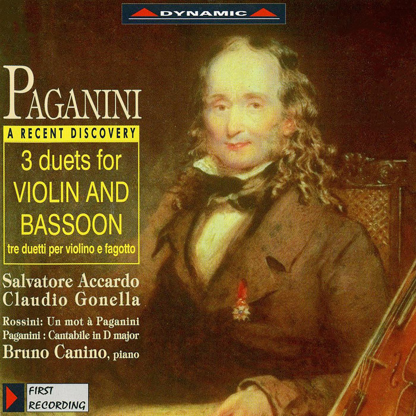 PAGANINI: Duets for Violin and Bassoon / Cantabile in D Major / ROSSINI: Un mot a Paganini专辑