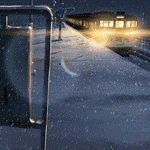 冬天 雪 车站 夜