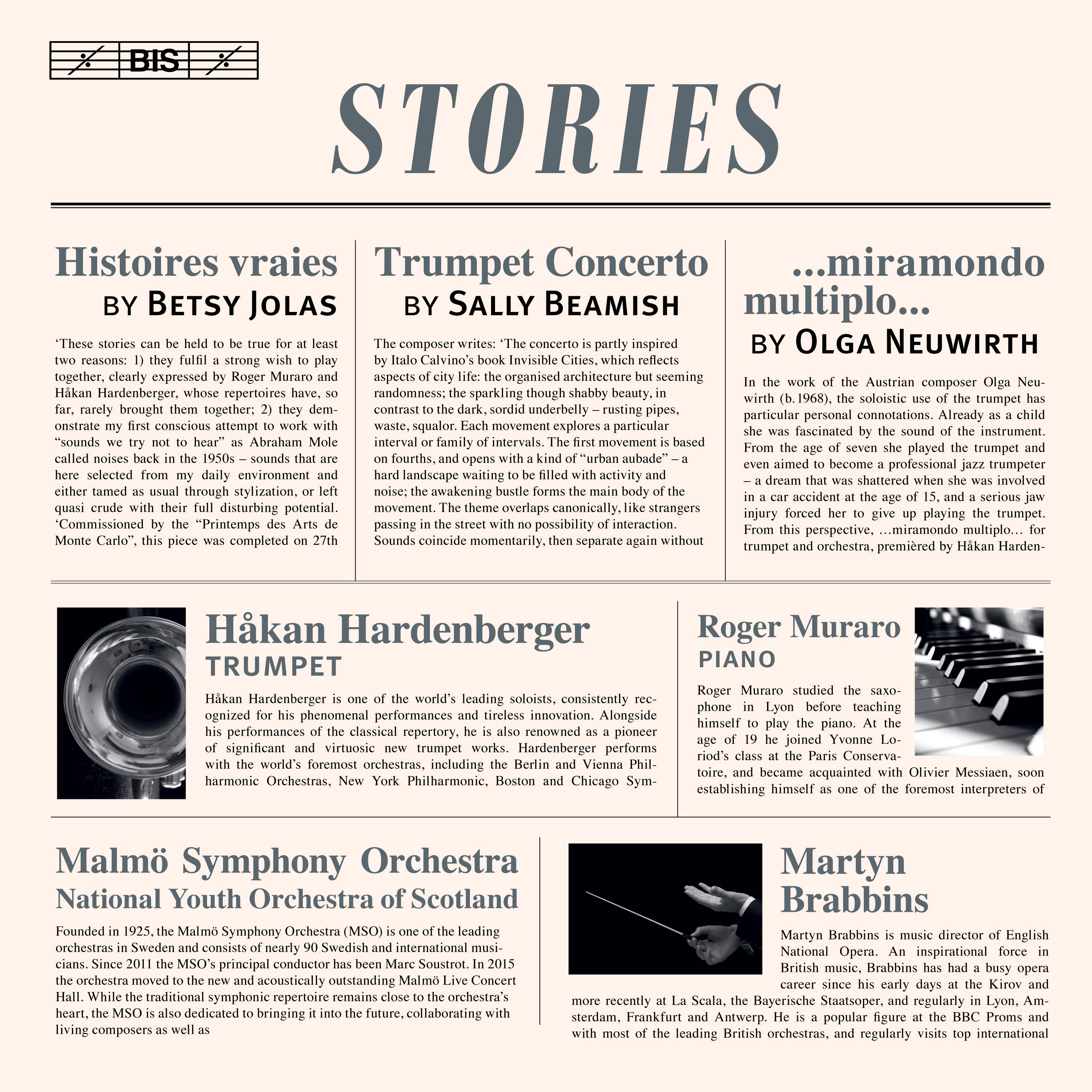 JOLAS, B.: Histoires vraies / BEAMISH, S.: Trumpet Concerto / NEUWIRTH, O.: …miramondo multiplo… (Stories) (Hardenberger, Brabbins)