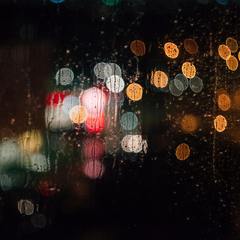 City in the rain