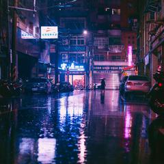 暴雨中