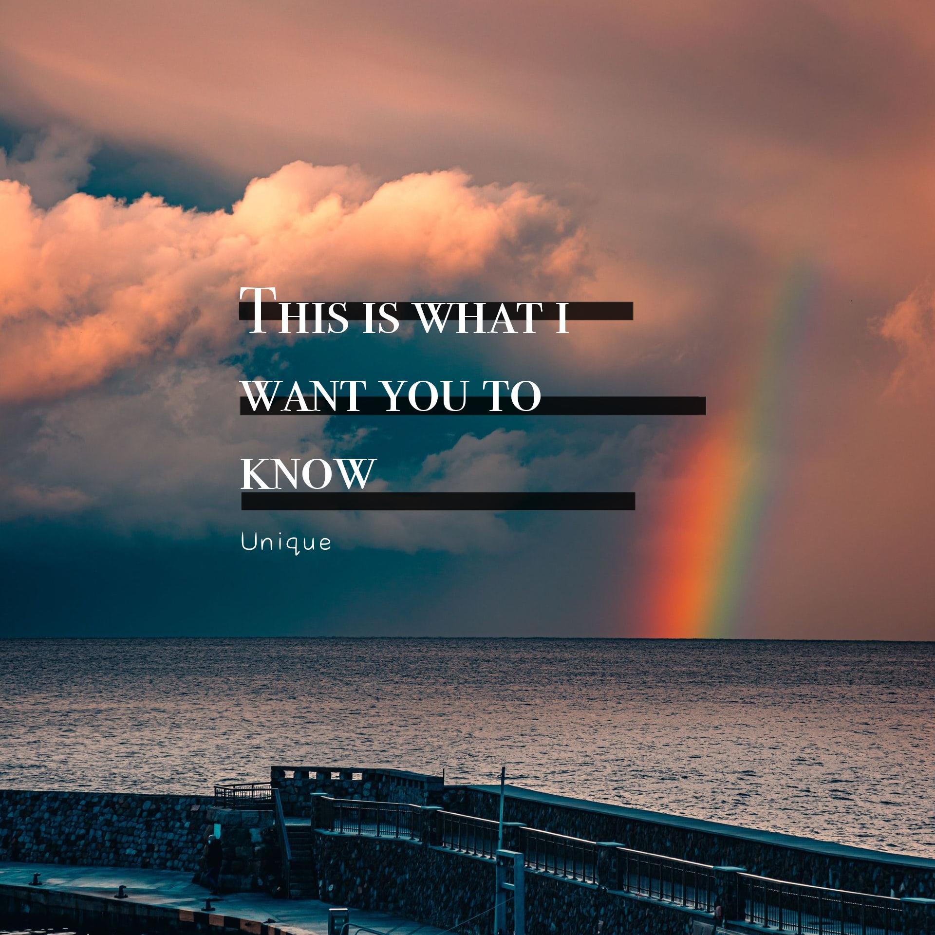This is what i want you to know