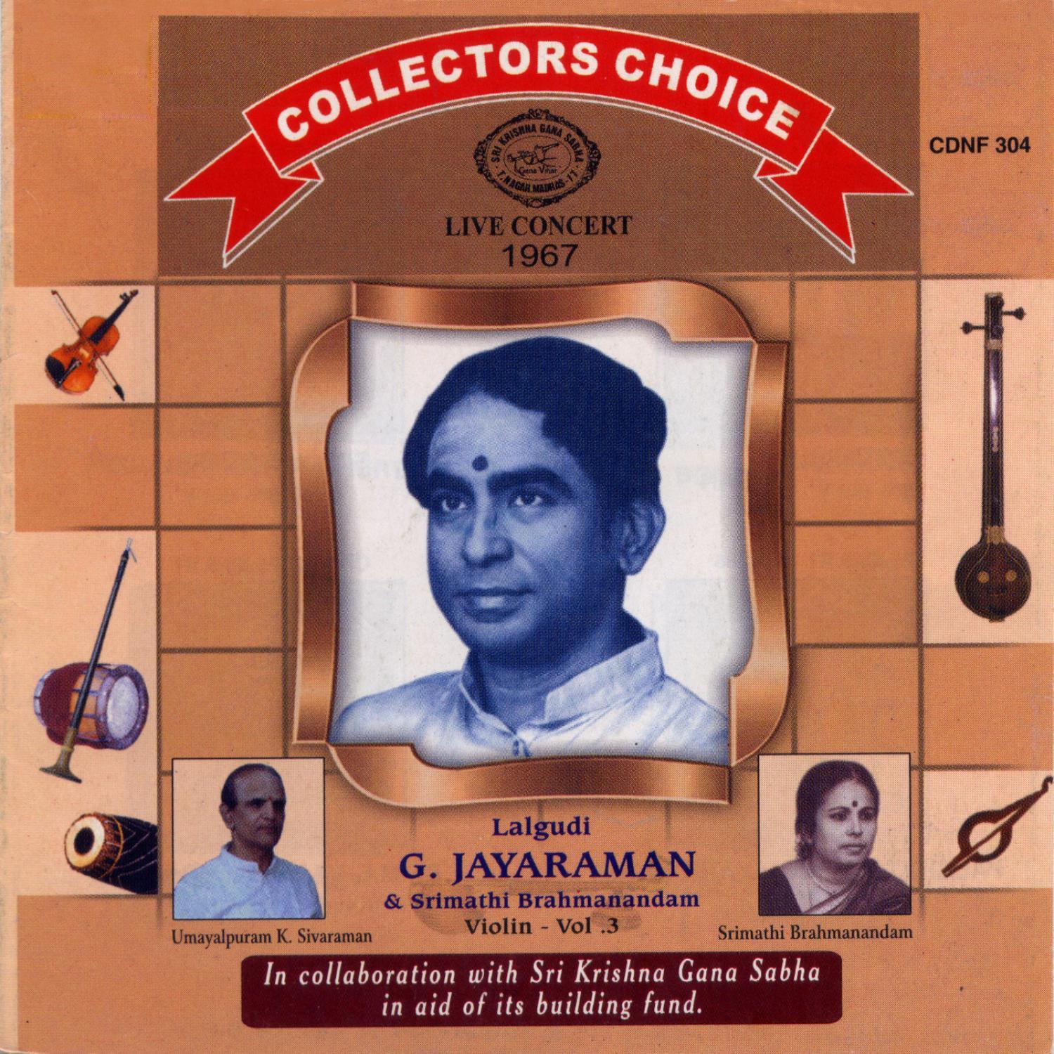 Collectors Choice - Live Concert - Vol.3. Lalgudi G Jayaraman