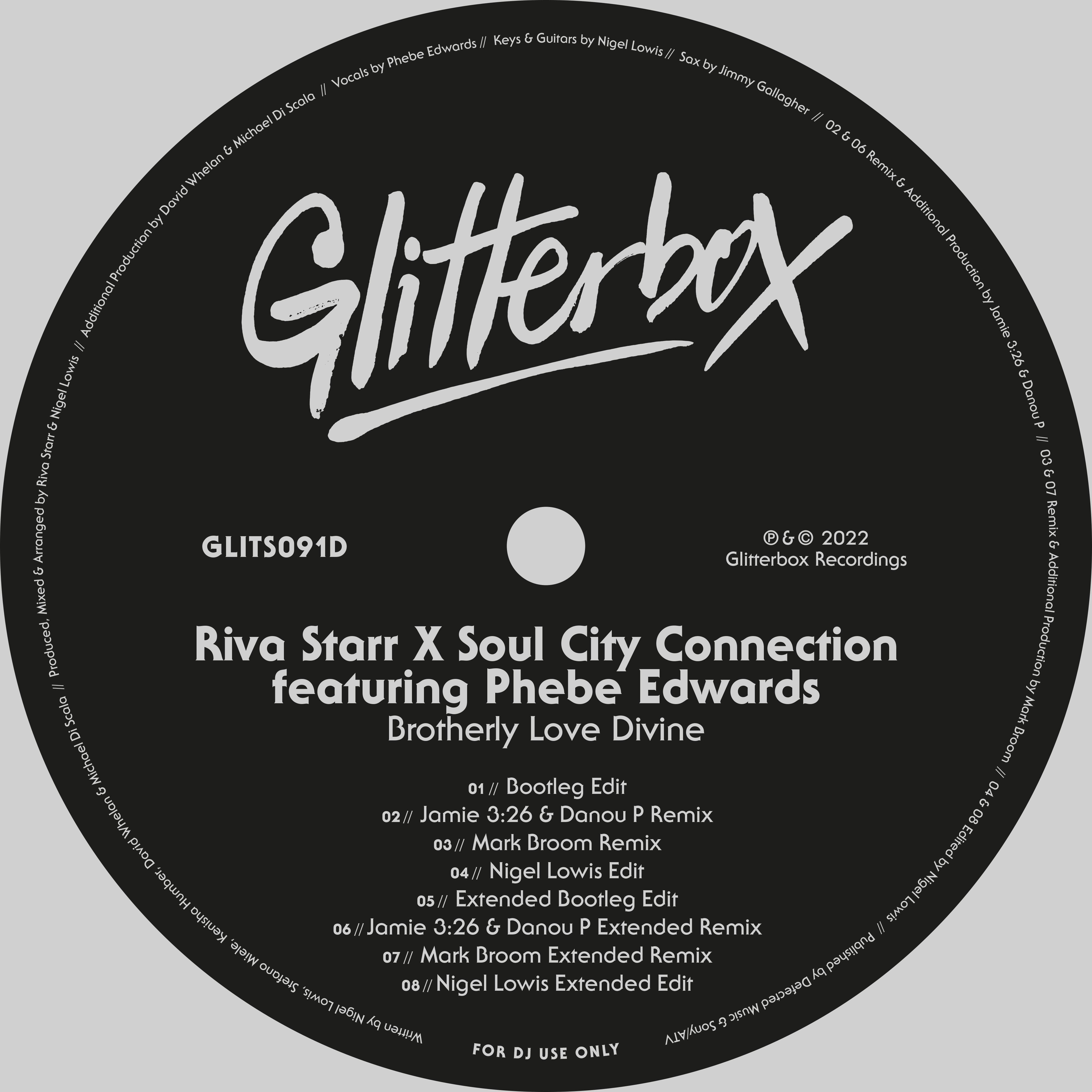 Riva Starr - Brotherly Love Divine (feat. Phebe Edwards) [Jamie 3:26 & Danou P Extended Remix]