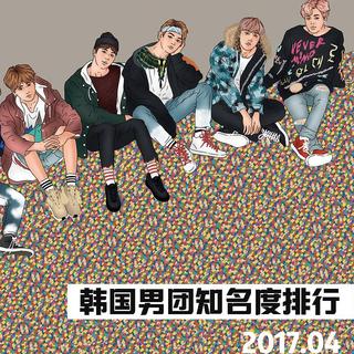 韩国男团知名度排行(2017年4月)
