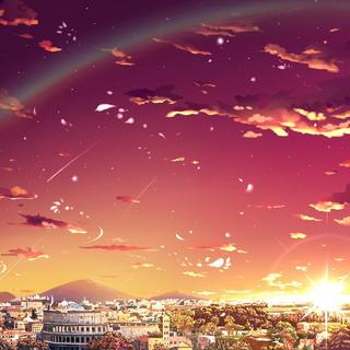 纯音丨夕阳随花落·朱霞恋鸟存