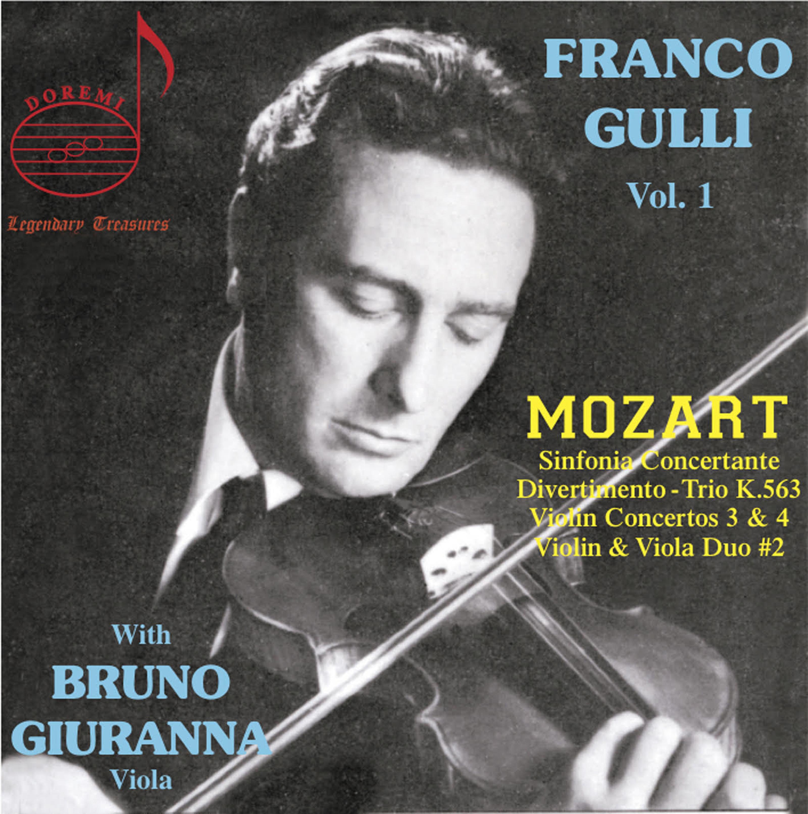 Franco Gulli, Vol 1: Mozart With Bruno Giuranna