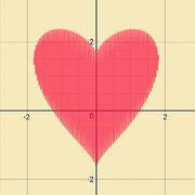 y=x^0.6+0.9*(3.3-x^2)^0.5*sin（40πx）