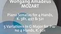 MOZART, W.A.: Sonatas for Piano 4 Hands, K. 381, 497 and 521 / 5 Variations in G Major for Piano Due专辑
