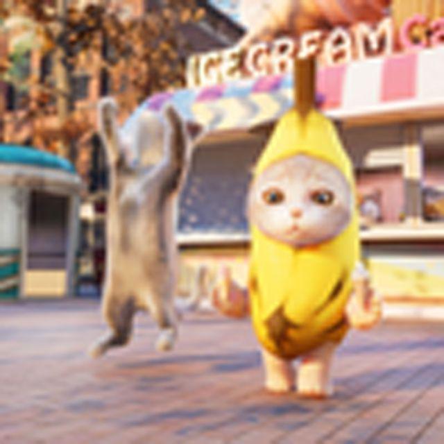 请happy猫吃冰激凌（香蕉猫）