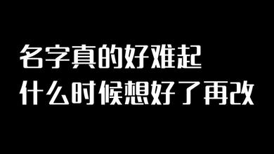 起名字真的好难