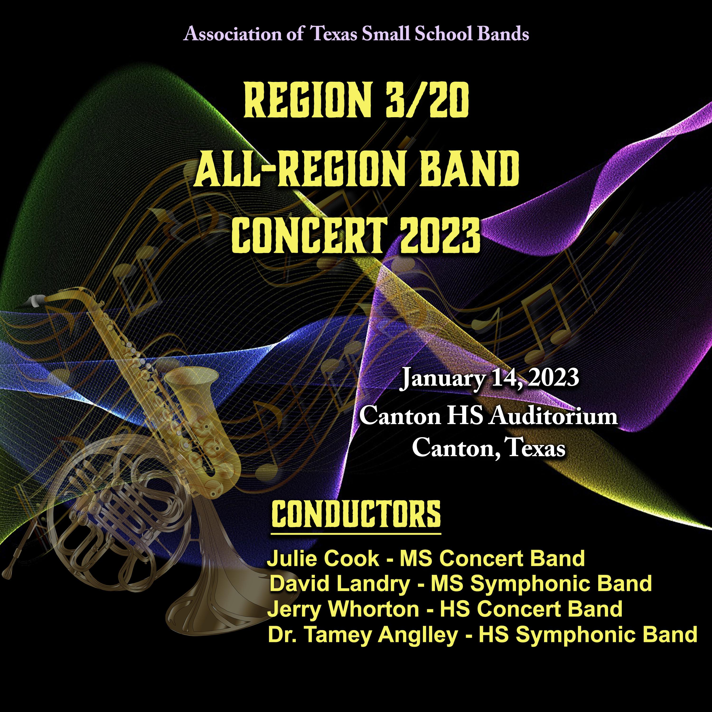 Association of Texas Small School Bands Region 3/20 Middle and High ...
