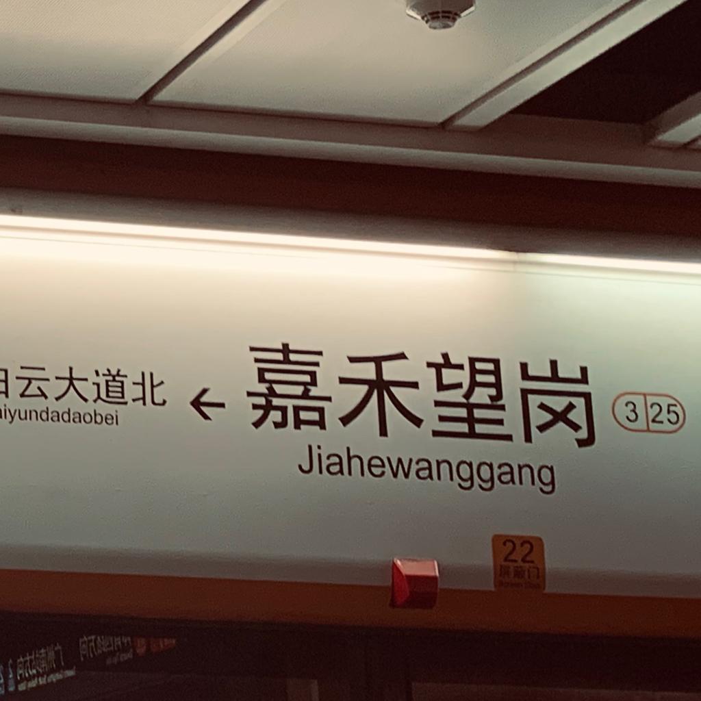 “本次列车终点站为 嘉禾望岗”