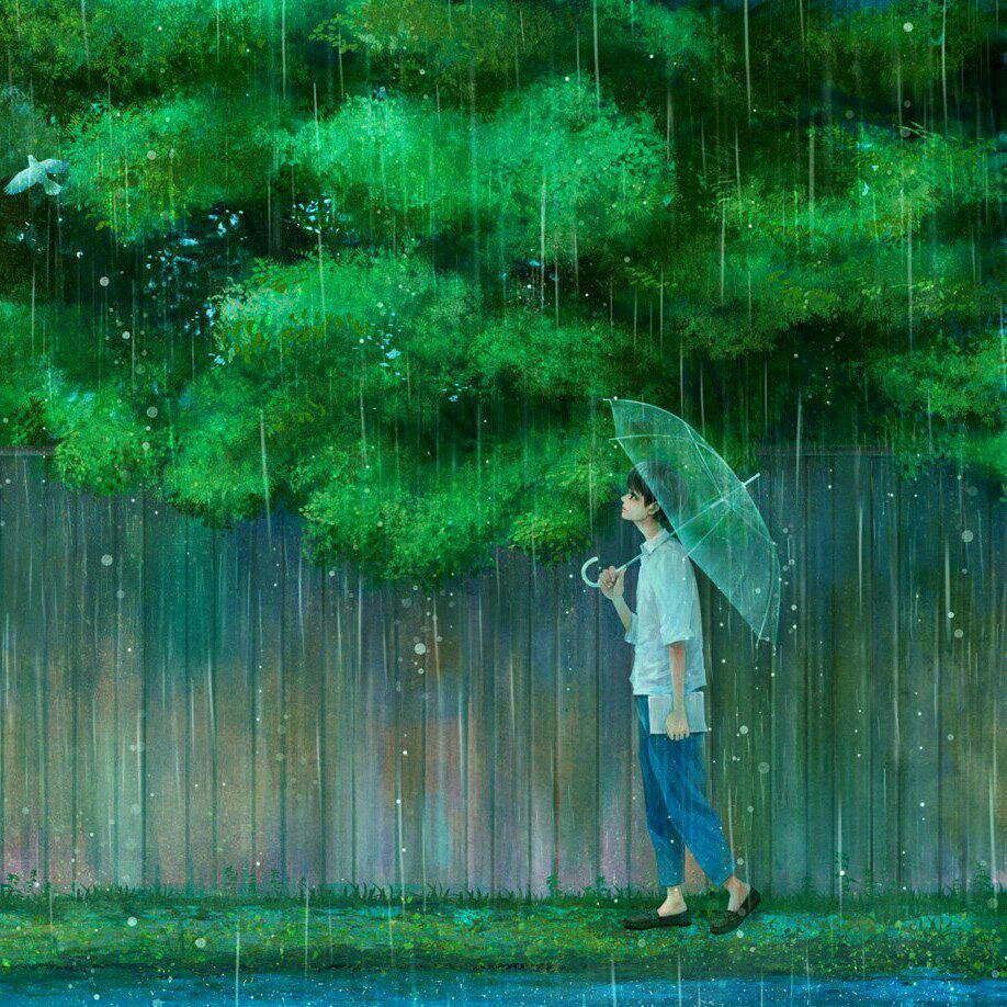 我在雨中遇见一个他……