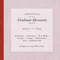 Vladimir Horowitz live at Carnegie Hall - Recital April 17, 1966: Scarlatti, Beethoven, Mozart, Scri